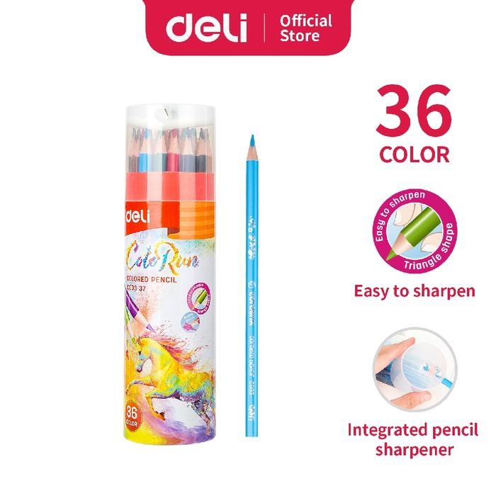 

Deli Pensil Warna 36 Warna dengan Rautan Pensil pada box untuk penajaman yang aman EC00337