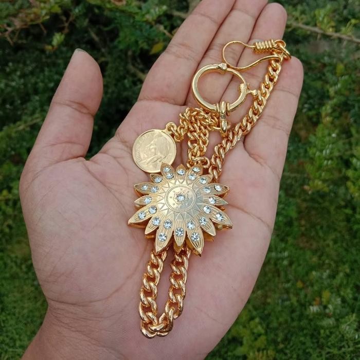 Azka Pin Bros Rantai Benggol Matahari Jas Beskap Sepuh Emas 000715