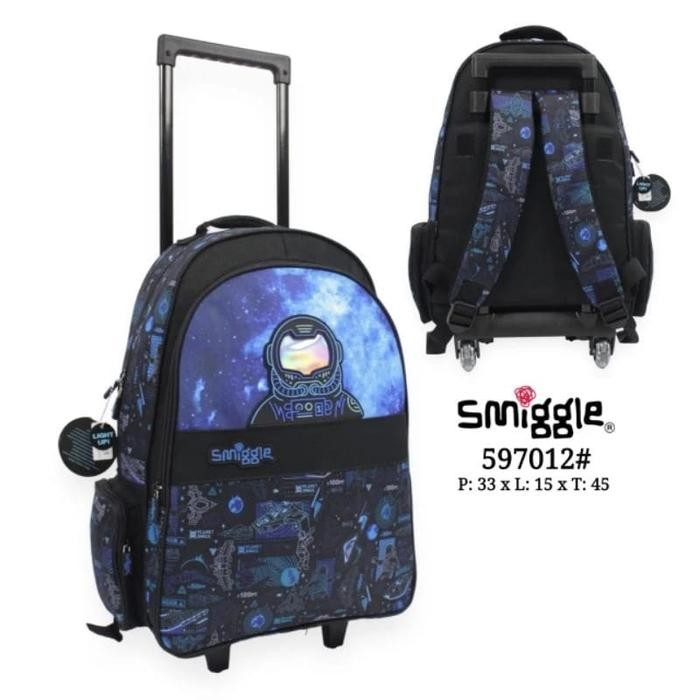 Smiggle Trolley Backpack Astronot/ Tas Koper Anak/ Kado/ Ori/ School B