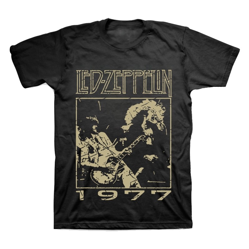 Kaos Band Led Zeppelin Rock N Roll Musik 1977 Unisex Pria Wanita