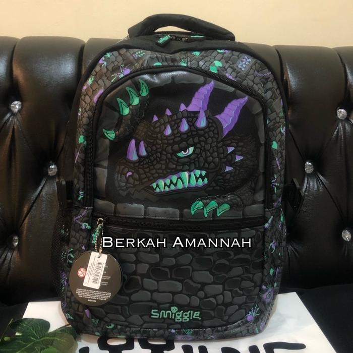 Smiggle Hey There Dino Hitam/Tas Smiggle Original