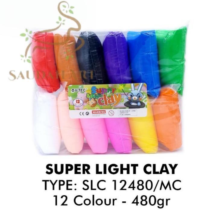 

V-TEC Super Light Clay SLC12480/MC isi 12 Warna 480 gram/pack