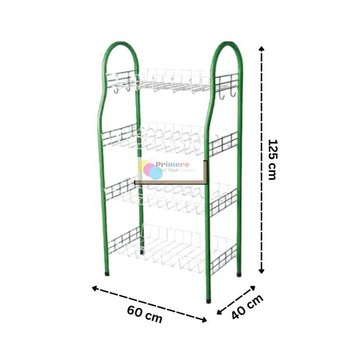 Rak Piring Dapur 4 Susun Stainless Portable Jadul Murah