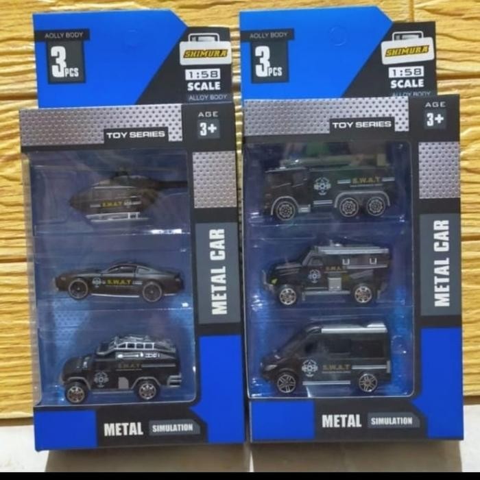 diecast metal car SWAT police Army Military die cast set 3pcs alloy