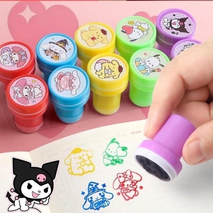 

TERLARIS Stempel Set Karakter Sanrio Stamp 10pcs per set souvenir anak Stationary Perlengkapan