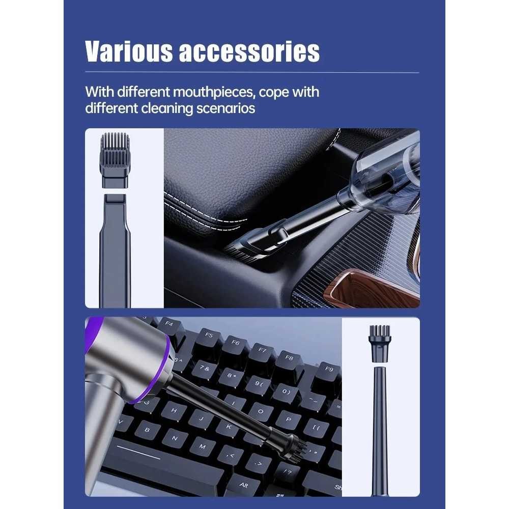 SUITU ST-6653Plus Penyedot Debu Genggam Nirkabel 15KPa 6000mAh Silver Grey