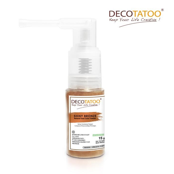 

Decotatoo Shiny BRONZE Color powder spray pump 15 gr (pewarna makanan)