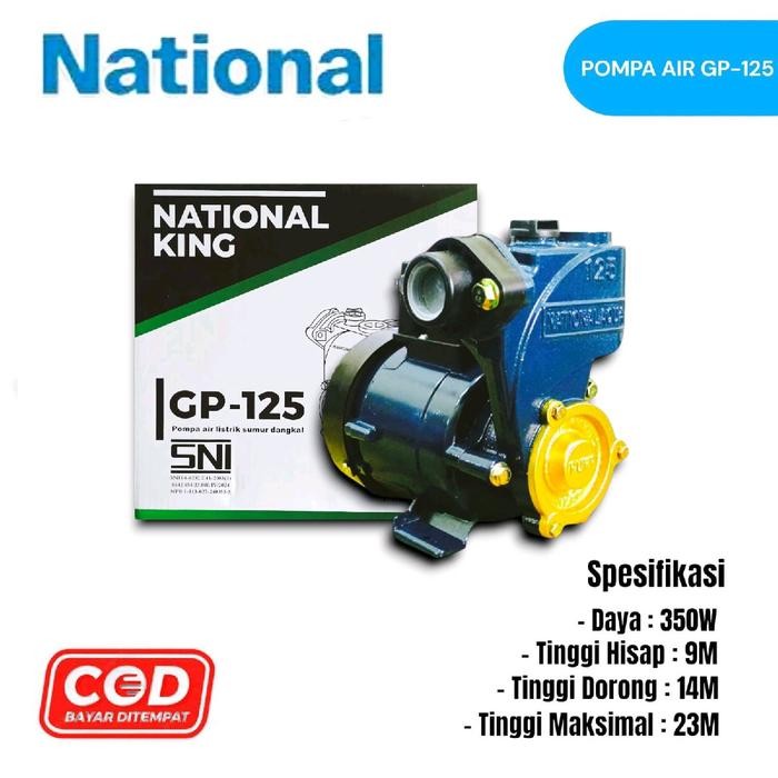 Mesin Pompa Air National Gp-125 Sanyo Sni (125Watt) Trans Win Efos Aqua King Pompa Dorong Sedot Air