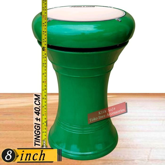 Alat Marawis Atau Darbuka Kayu Murah Polos Hijau Nu Rolling Putih