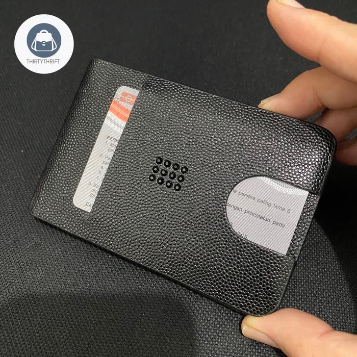 

Dompet Kartu Money Clip Swaroski Card Wallet Black Leather