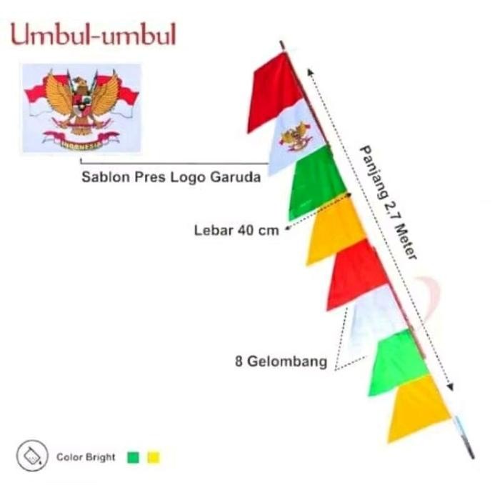 10 Pcs Bendera Umbul Umbul Sablon Pres Garuda Custom Korea Psht Terbatas