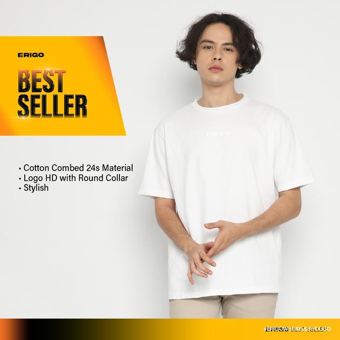 NEW Erigo T-Shirt Oversize Altha White - Kaos Oversize Putih Pria & Wanita