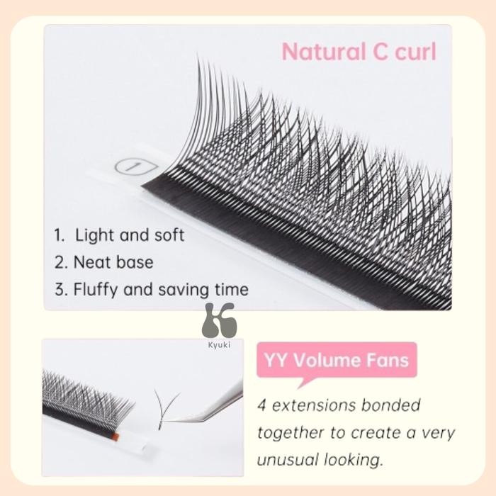 YELIX Y SHAPE/ Yelix YY-Shape Lashes Super Soft Eyelash Extesion/ Yelix Label Bawah Hitam