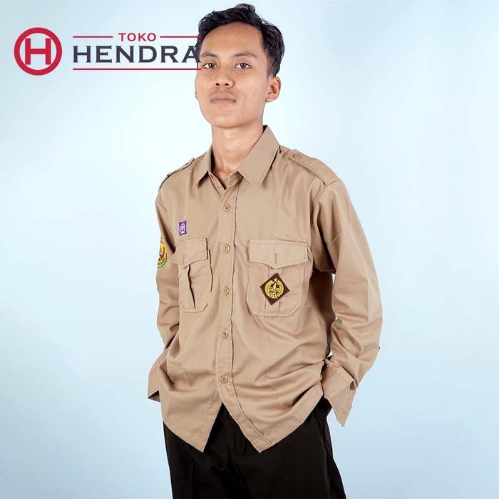 (Allthebest) Baju Pramuka Penggalang Dan Penegak Laki Laki Tangan Panjang Seragam sekolah SD SMP &