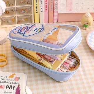 

DISKON [Ready]Tempat Pensil alat tulis Bahan PVC berkapasitas besar Transparan Kartun Pencil Case