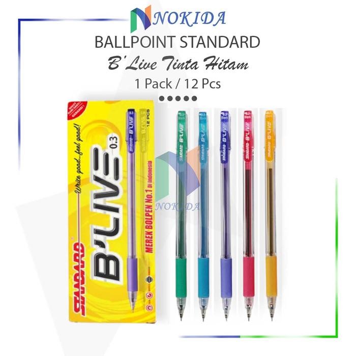 

ASLI Nokida Bpoint B'live [1 Pak] / Bulpen Bolpen B Pen Pulpen Tinta Hitam Warna Warni 1 Pack /