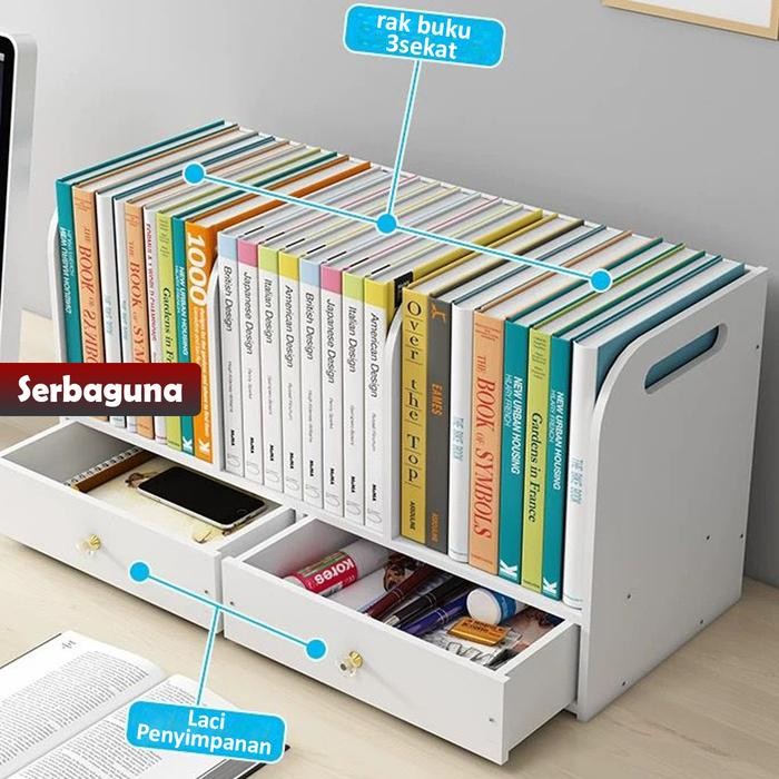 

Yosinogawa - Kotak Penyimpanan Desktop Sederhana Rak Penyimpanan Kantor Asrama Siswa Rak Buku Kecil