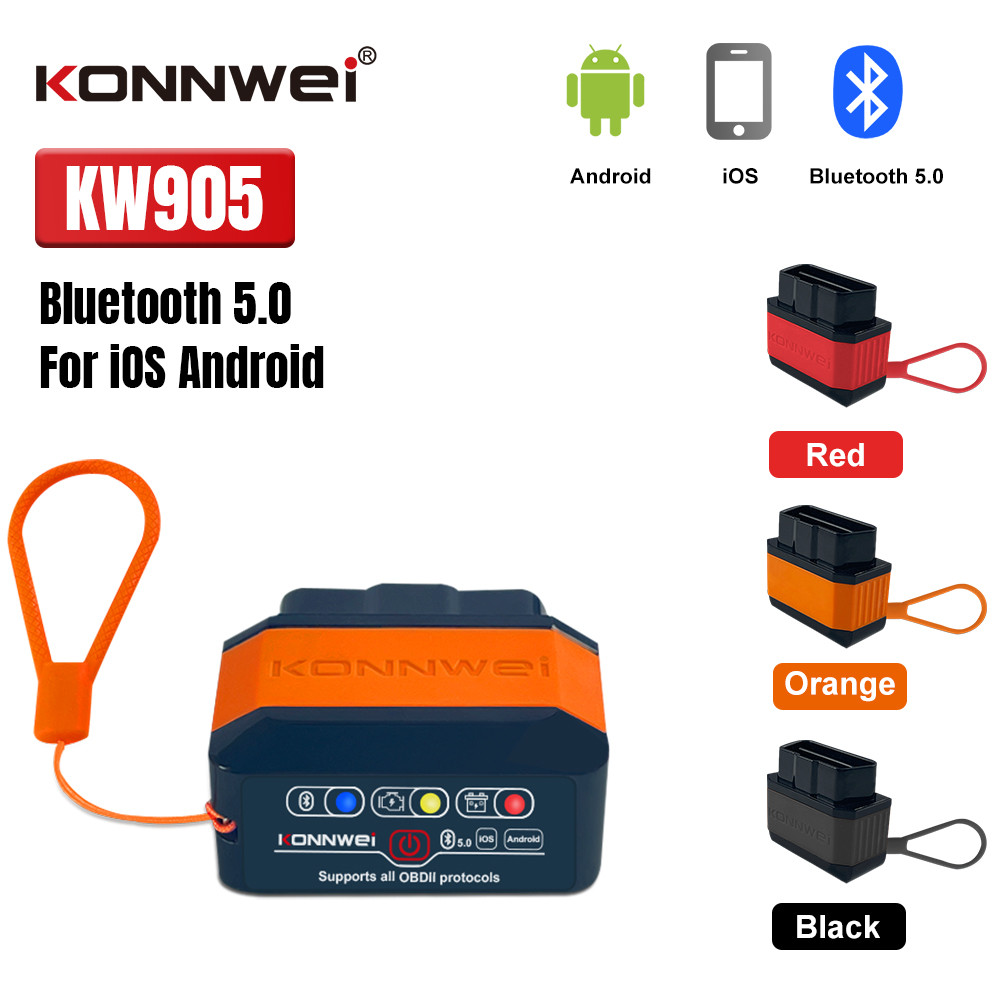 Konnwei Kw905 Elm327 V1.5 Obd2 Diagnostic Tool Bluetooth 5.0 For Android/Ios Elm 327 Obd 2 Car