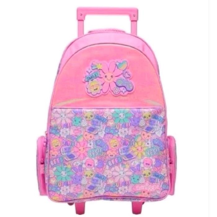 SMIGGLE TAS SMIGGLE BS FLOWER TROLLEY BACKPACK - TAS KOPER ANAK SD PEREMPUAN DENGAN DESAIN BUNGA