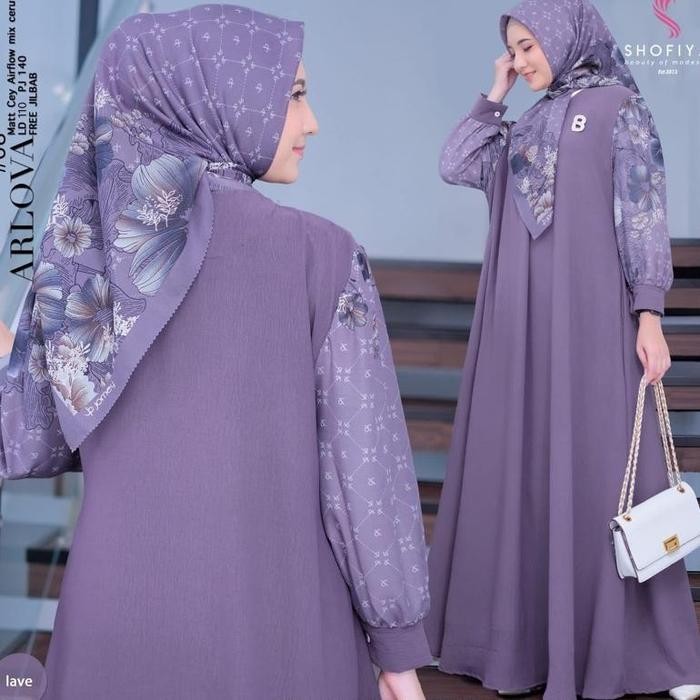 (Allthebest) [NEW] GAMIS DRESS FREE JILBAB ARLOVA STANDAR DAN JUMBO BY SHOFIYA //