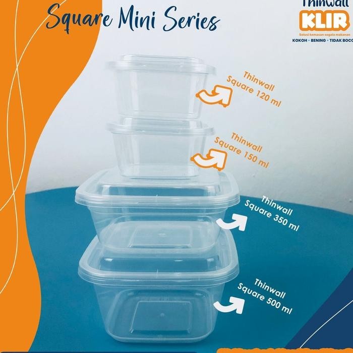 Thinwall Square Mini 350 ml / Cup Dessert /thinwall kotak 350 ml