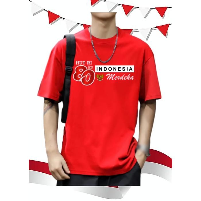 (Allthebest) Kaos pria 17 agustus HUT RI KEMERDEKAAN INDONESIA KAOS AGUSTUSAN PRIA WANITA Baju