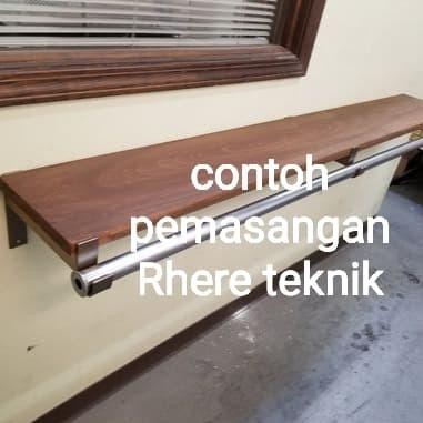 rak siku L besi ambalan gantungan baju gantungam sangkar burung 50cm