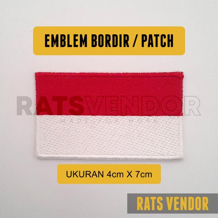 Emblem Bordir / Patch Logo Bendera Merah Putih Indonesia Untuk Tempelan Aksesoris Jaket Tas Topi
