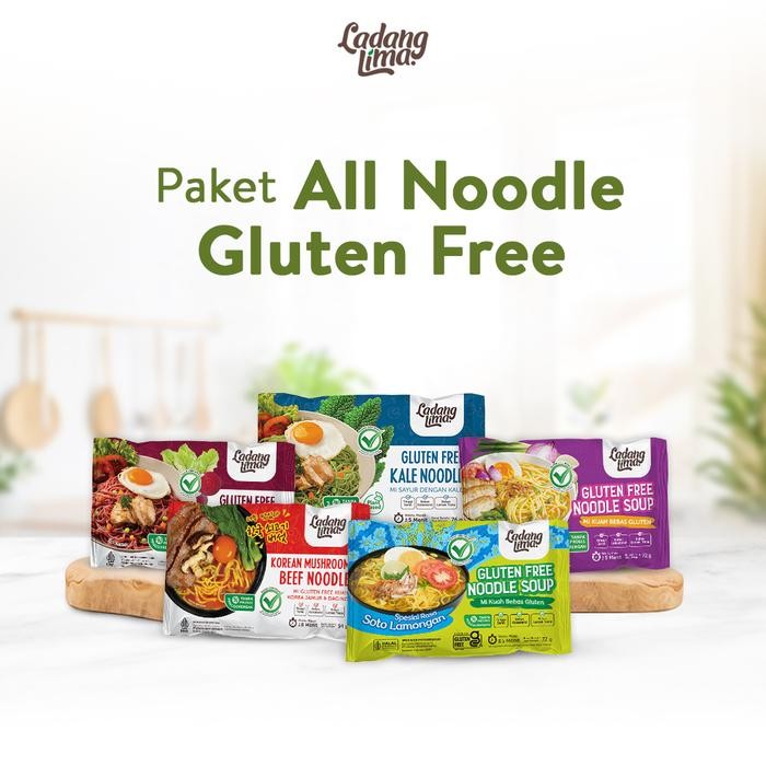 

Paket All Noodle Gluten Free - Mix Varian Mie Ladang Lima
