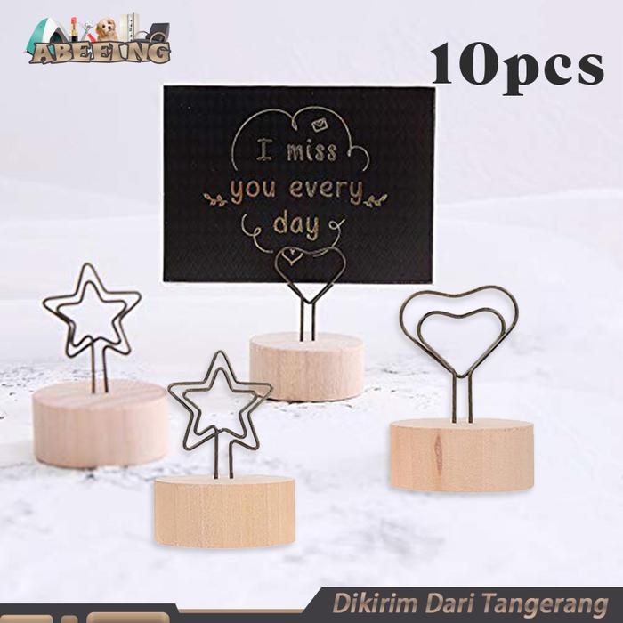 

Isi 10 Photo Card Holder Penjepit Foto Kartu Kayu Price Tag Nomor Meja