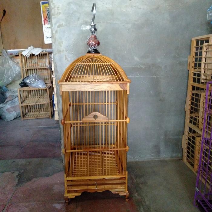sangkar burung kenari, kotak kayu jati model kubah