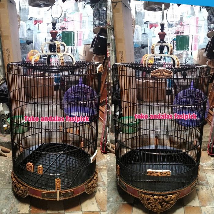 sangkar murai No 3/ kandang murai ukir No 3 motip ikan list akrilik