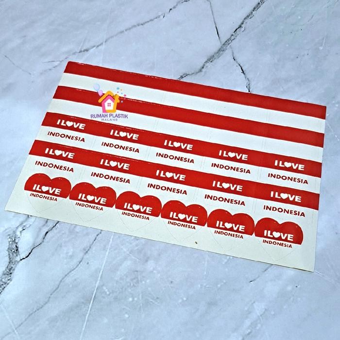 

(Allthebest) 1 lembar isi 25 sticker pipi merah putih sudah di cutting siap pakai aksesoris foto hut