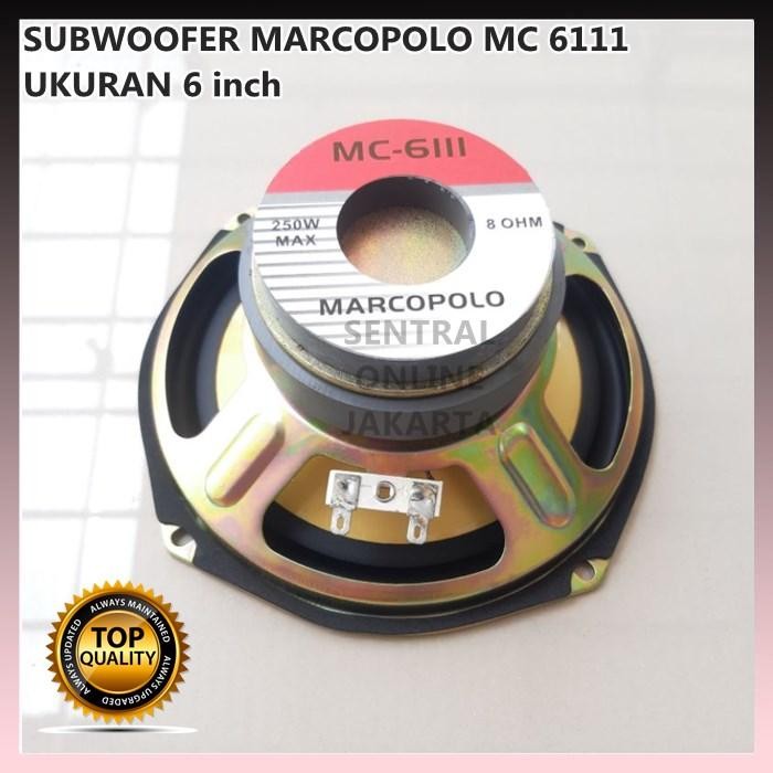 SPEAKER SUBWOOFER 6 inch MARCOPOLO MC-6111 MC 6111 6 in 250W BASS Berkualitas Terbaik