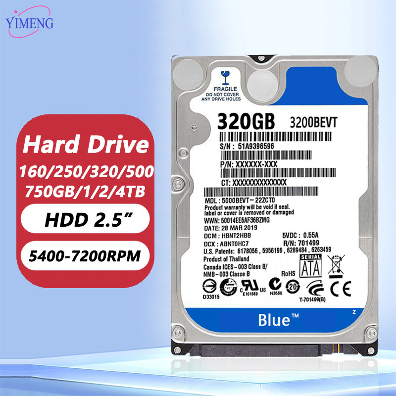160GB 250GB 320GB 500GB 750GB Internal Hard Disk Drive SATA2 5400RPM-7200RPM 1TB 2TB 4TB 2.5" HDD Fo
