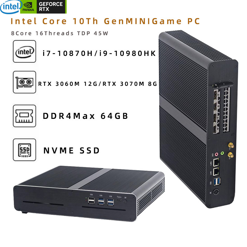 New 10th Gen Upgraded Version MINI Gaming PC Intel Core i7-10870H i9-10980HK RTX 3070 8G 3060 12G GP