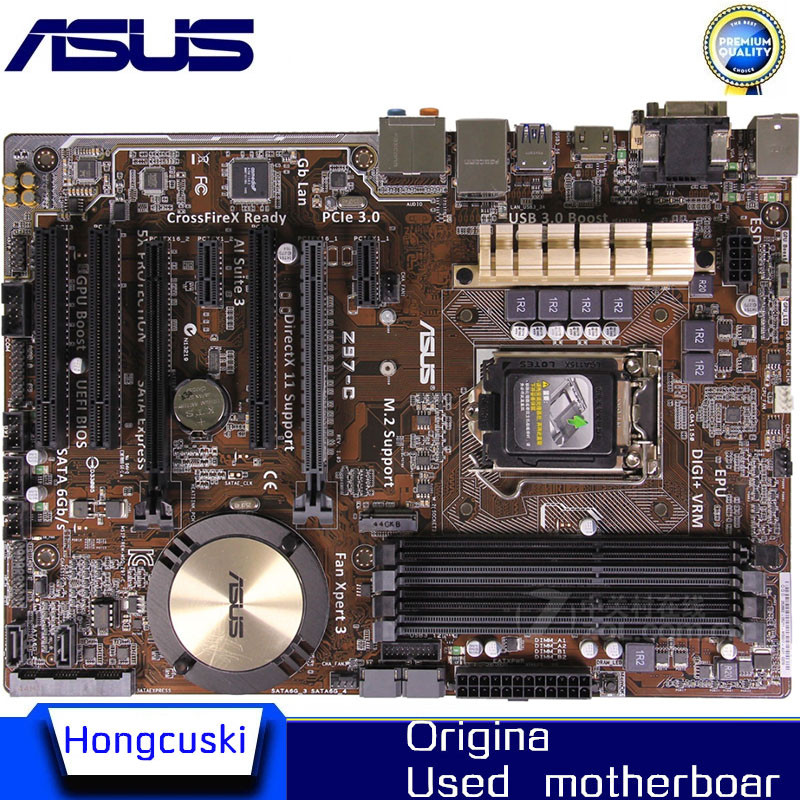 For ASUS Z97-C original motherboard Socket LGA 1150 DDR3 Z97 SATA3 USB3.0 Desktop Motherboard
