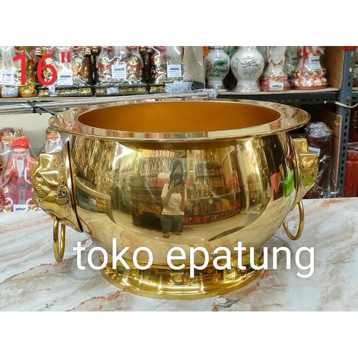 Terlaris Hio Lo Hiolo Kuningan Kepala Singa 16 "