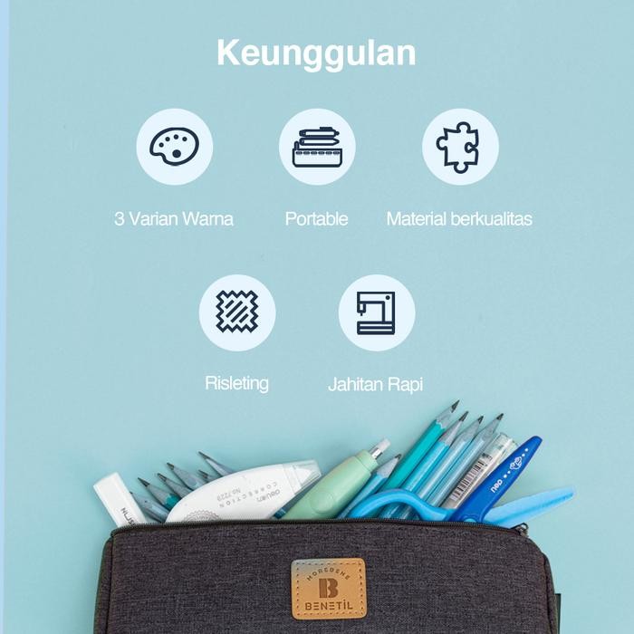 

BEST SELLER Deli Pencil Pouch/Tempat Pensil Penyimpanan Besar design simple 670XX