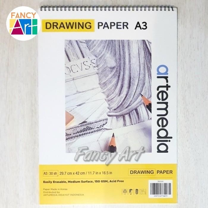

Artemedia Drawing Paper Sketch Book A3 Wirebound 150Gsm Kertas Gambar
