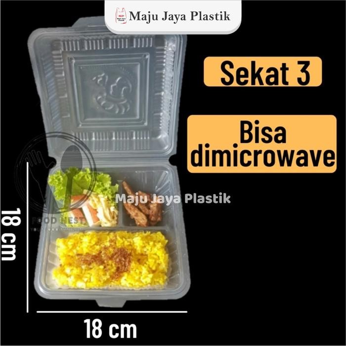 MIKA NASI SEKAT 3 ISI 20 FOODGRADE/ MIKA BENTO BS MICROWAVE KODE 982