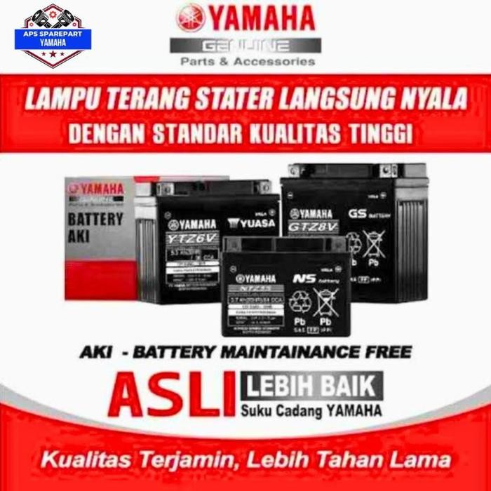 Original baterai accu aki kering yamaha yuasa TZ4V YTZ5S YTZ6V UTS7V untuk semua motor