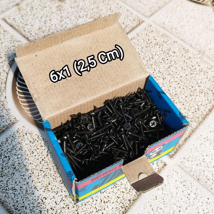 1Kg Sekrup Gypsum Sekrup Kayu Sekrup Serbaguna Ukuran 6x1 (2,5 Cm)