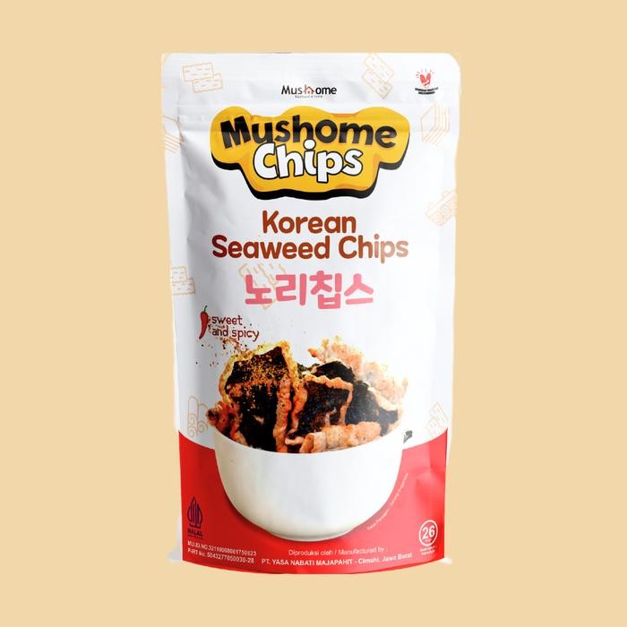 

Sedia Korean Seaweed Sweet Spicy - Mushome Chips - Kaya Serat & Sumber Protein - Snack, Spicy