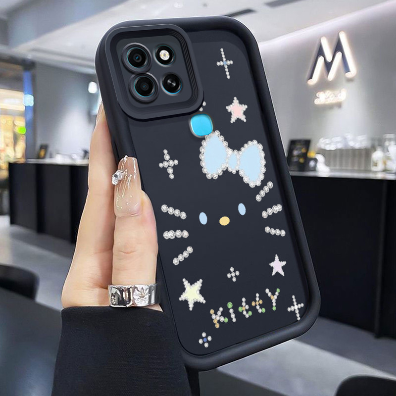Casing Hp Infinix Smart 6 Infinix Smart 6 Plus Case Kasing Kucing mengkilap kartun Perlindungan Kesi