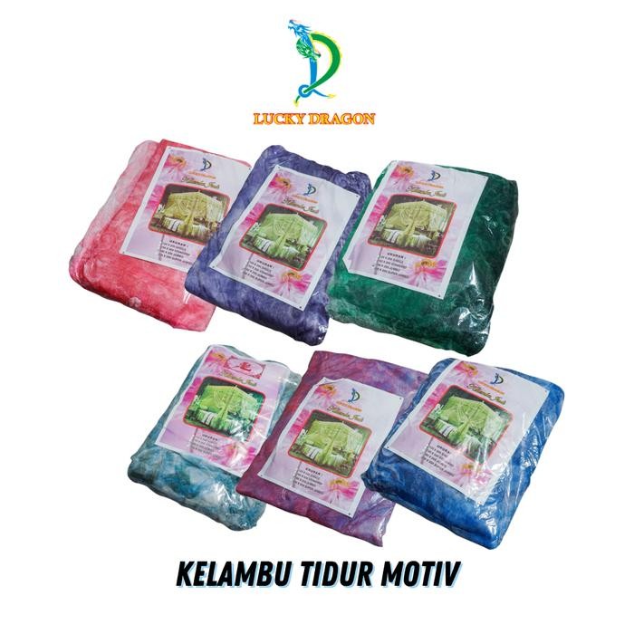 Kelambu Tidur Lucky Dragon Kotak Motif Bunga kelambu tali Gantung Jumbo Kelambu Tidur anti nyamuk
