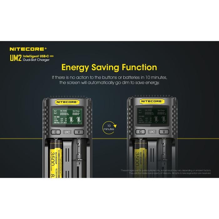 THE BEST NITECORE UM2 INTELLIGENT CHARGER 2 SLOT BATTERY CHARGER - CHARGER BATERAI 18650 NITECORE