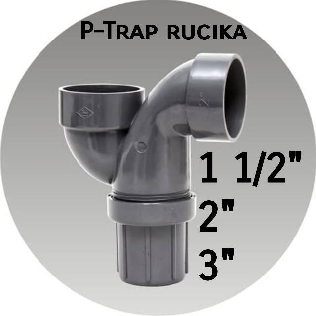 (Allthebest) P trap 11/2 1,5 2 3 inch D Rucika P-trap Leher angsa Gulu banyak ptrap