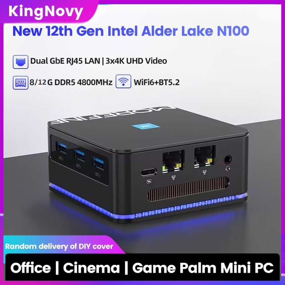 Morefine Pocket Mini PC M8S Intel 12th Gen N100 Mini Gaming Computer 12GB LPDDR5 4800MHz Dual LAN 3x