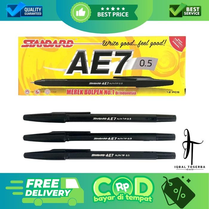 

PULPEN STANDARD AE7 0.5 HITAM/BOLPOINT NO 1 INDONESIA Tinta Stationery - ALAT TULIS KANTOR SEKOLAH